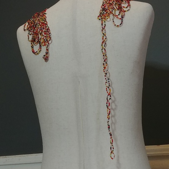 Hand Made Beaded Belt Adjustable Boho Hippie Festival Multi Colour - Picture 6 of 6